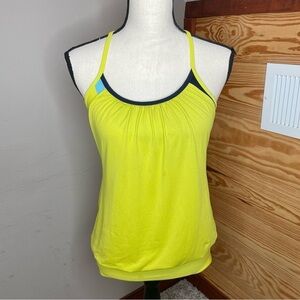 Lululemon No Limits Activewear Tank Top in Neon Pow Stripe Split Pea Inkwell